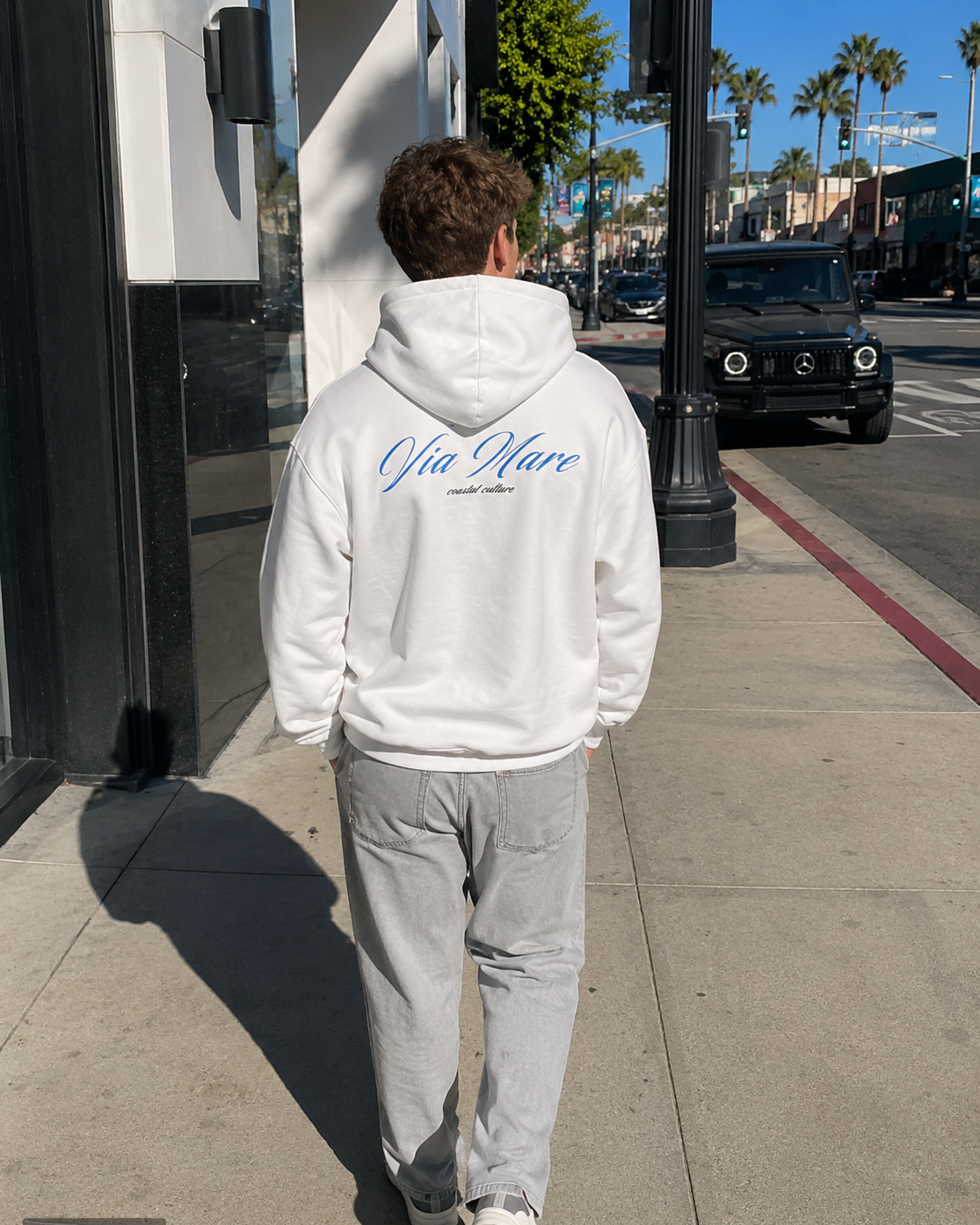 Bianco e Blu Felpa · White and Blue Sweatshirt
